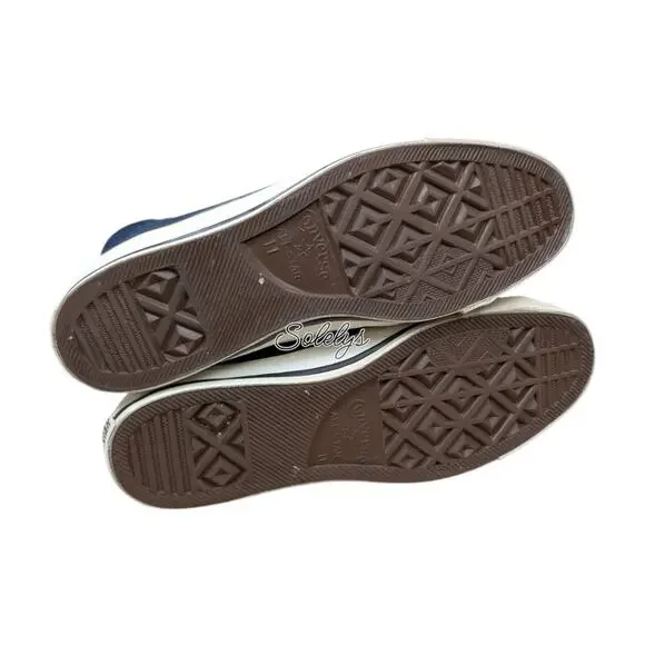 Converse 1987 Vtg NeeHi Calf High XHI USA Made Denim Fold Plaid Sneaker Mens 11 - Picture 7 of 14